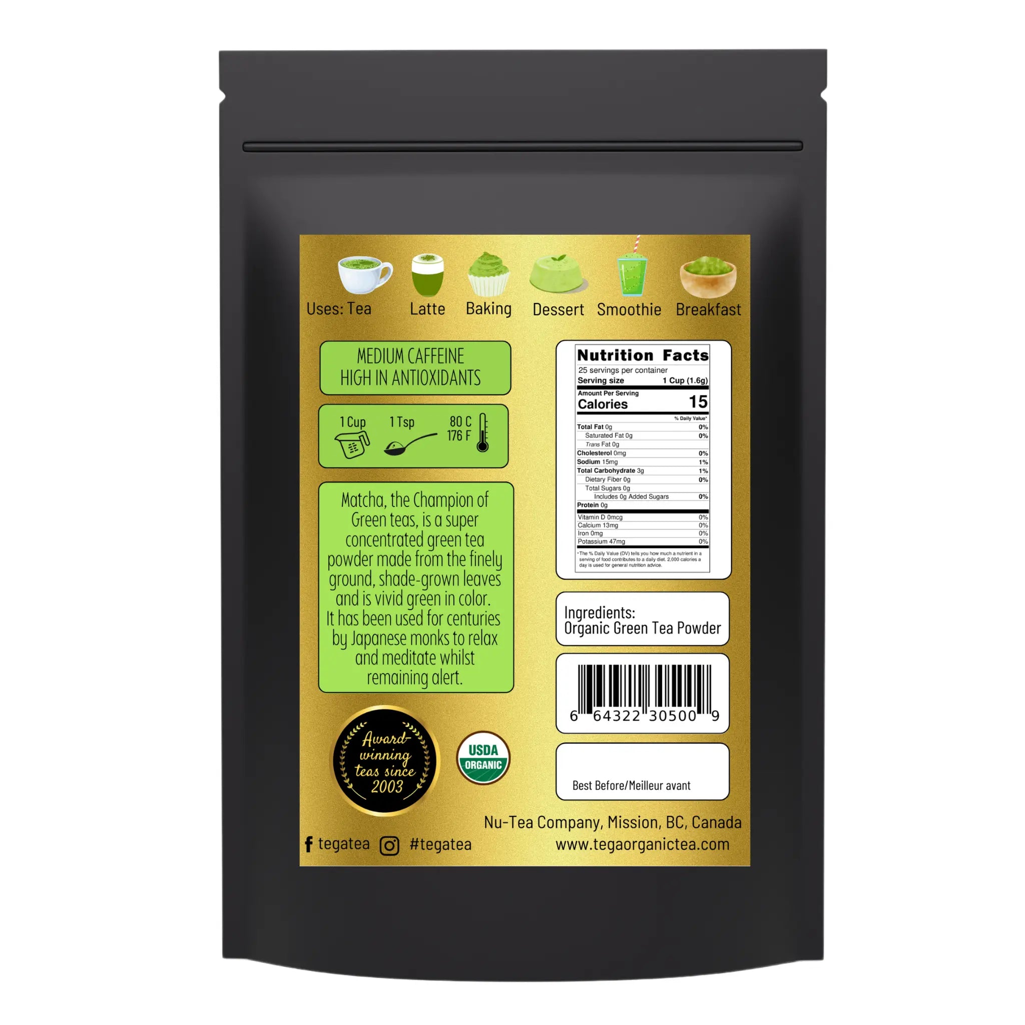 Tega Japanese Matcha 40g | Organic DC-Tega Tea